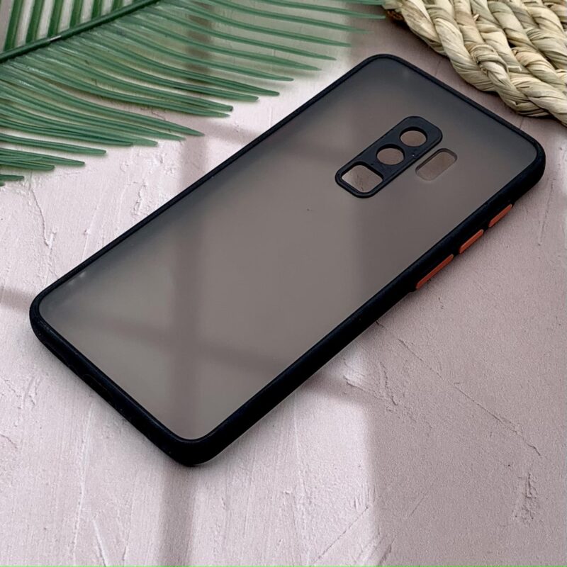 قاب گوشی Galaxy S9 Plus سامسونگ پشت مات دور سیلیکونی محافظ لنز دار مشکی کد 80135 - Image 2