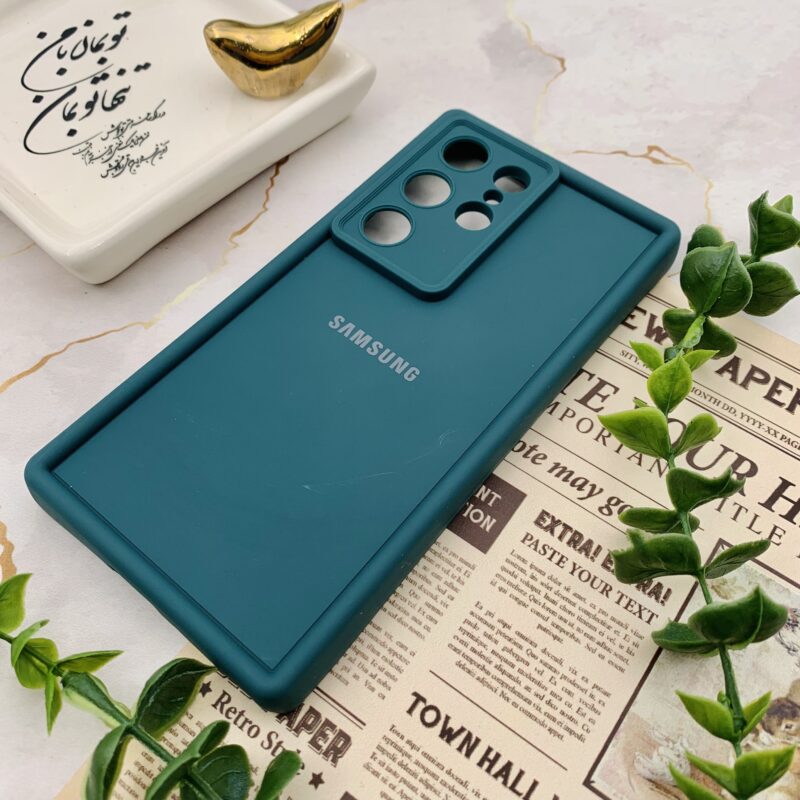 قاب گوشی Galaxy S24 Ultra سامسونگ سیلیکونی اورجینال Solid Case لوگو دار ضد ضربه محافظ لنز دار سبز کد 23825 - Image 2