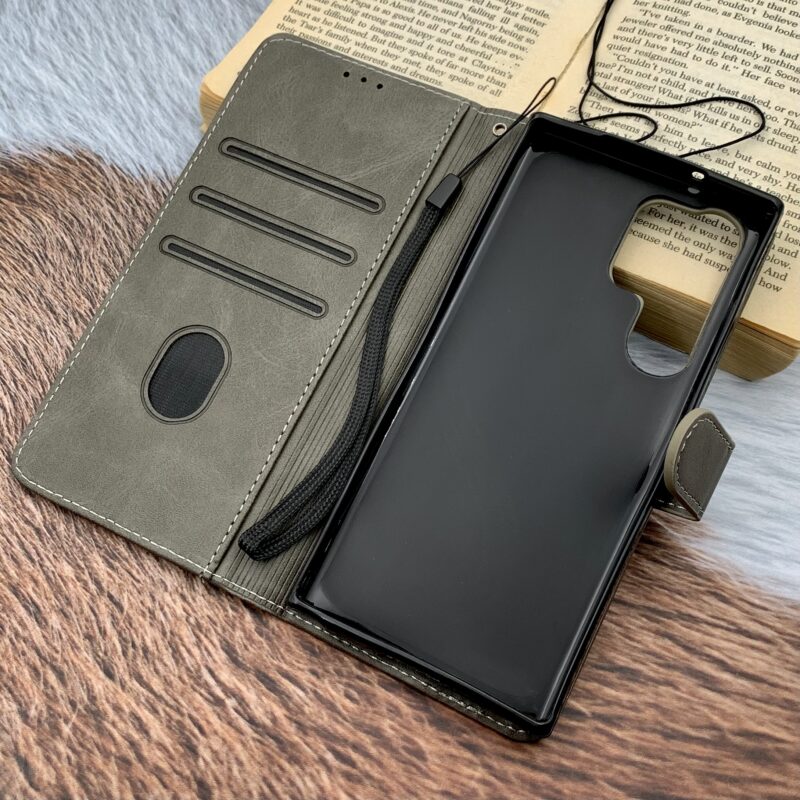 کیف گوشی Galaxy S23 Ultra سامسونگ چرم مگنتی جاکارتی بند آویز دار نیلکین NILLKIN خاکستری کد 27177 - Image 2