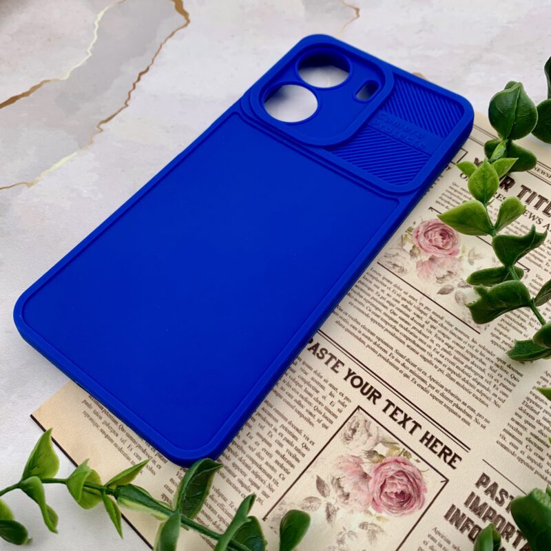 قاب گوشی Redmi 13C / Poco C65 شیائومی سیلیکونی طرح هاشور برجسته محافظ لنز دار آبی کاربنی کد 30903 - Image 2