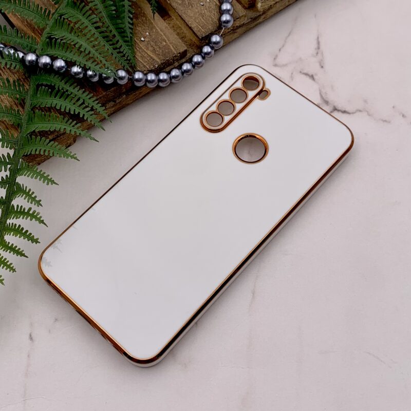 قاب گوشی Redmi Note 8T شیائومی ژله ای مای کیس طرح Gold Line دور طلایی محافظ لنز دار سفید کد 63012 - Image 2