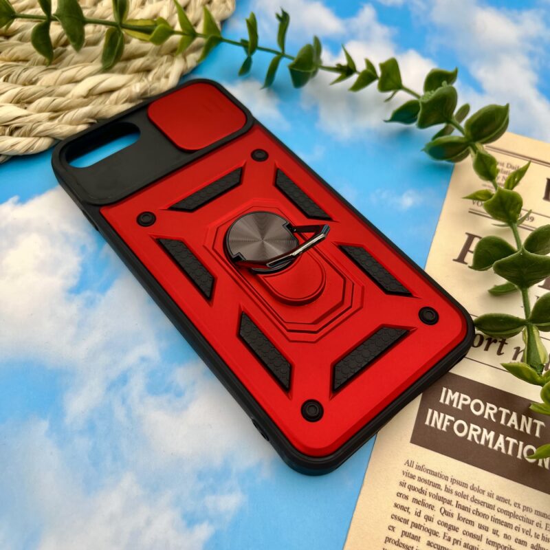 قاب گوشی iPhone 6 Plus / iPhone 6S Plus آیفون اورجینال بتمن ضد ضربه مقاوم لیزری هولدر دار محافظ لنز دار کشویی قرمز کد 64863 - Image 2