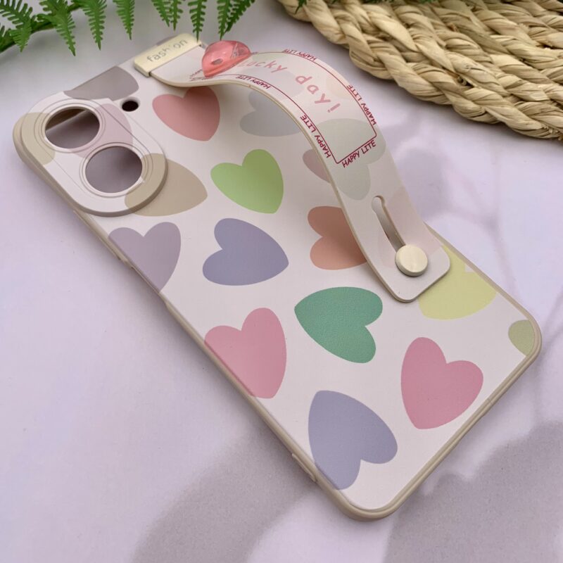 قاب گوشی Redmi 13C / Poco C65 شیائومی سیلیکونی دستبندی Fashion محافظ لنز دار قلبی کد 76200 - Image 2