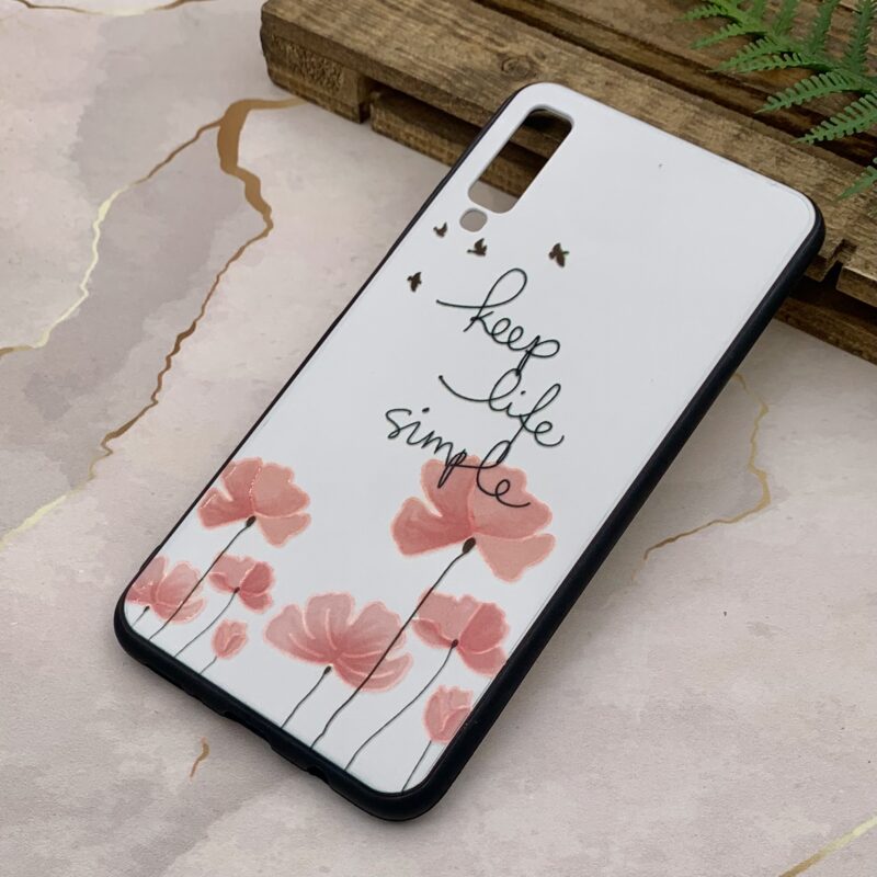 قاب گوشی ( Galaxy A7 2018 ( A750 سامسونگ ژله ای محافظ لنز دار طرح برجسته فانتزی گل کد 77968 - Image 2