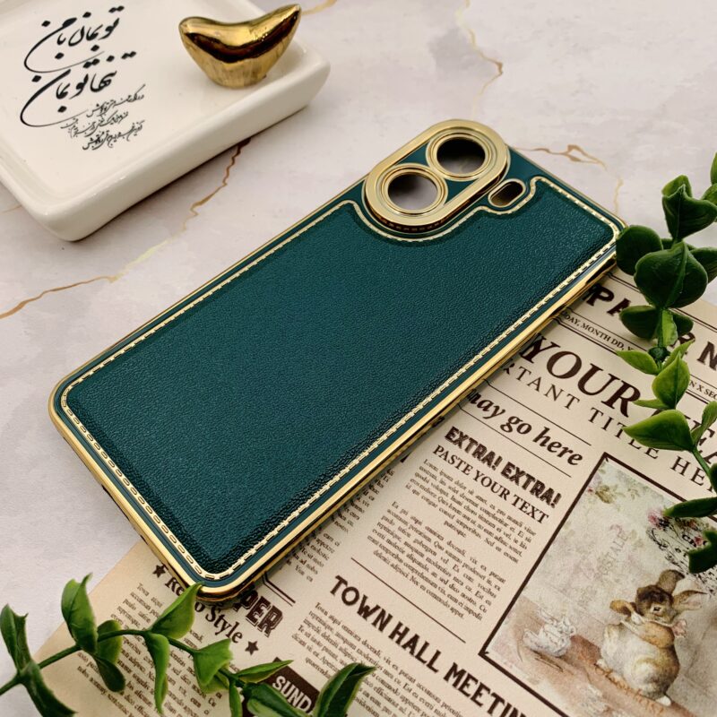 قاب گوشی Redmi 13C / Poco C65 شیائومی ژله ای مای کیس طرح دوخت دبل متال دور طلایی محافظ لنز دار سبز کد 97574 - Image 2