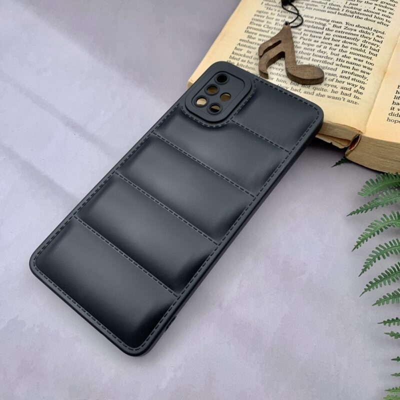 قاب گوشی Galaxy A51 سامسونگ سیلیکونی پافری برجسته محافظ لنز دار مشکی کد 10808 - Image 2
