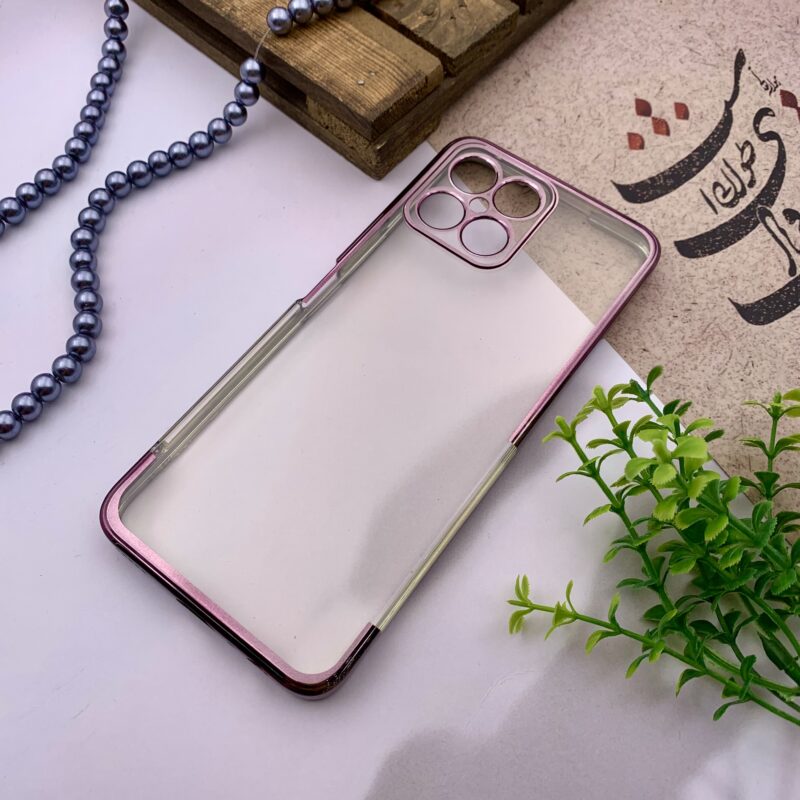 قاب گوشی Honor X8 4G آنر ژله ای الکتروپلیتینگ شفاف محافظ لنز دار رزگلد کد 19170 - Image 2