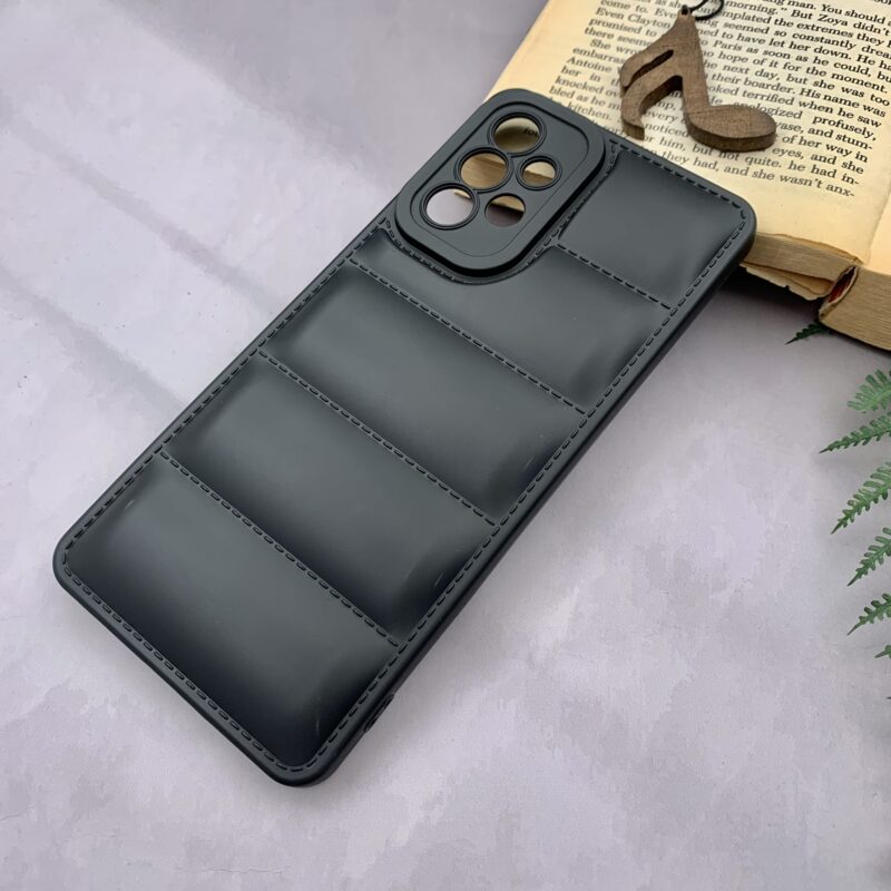 قاب گوشی Galaxy A73 سامسونگ سیلیکونی پافری برجسته محافظ لنز دار مشکی کد 21158 - Image 2