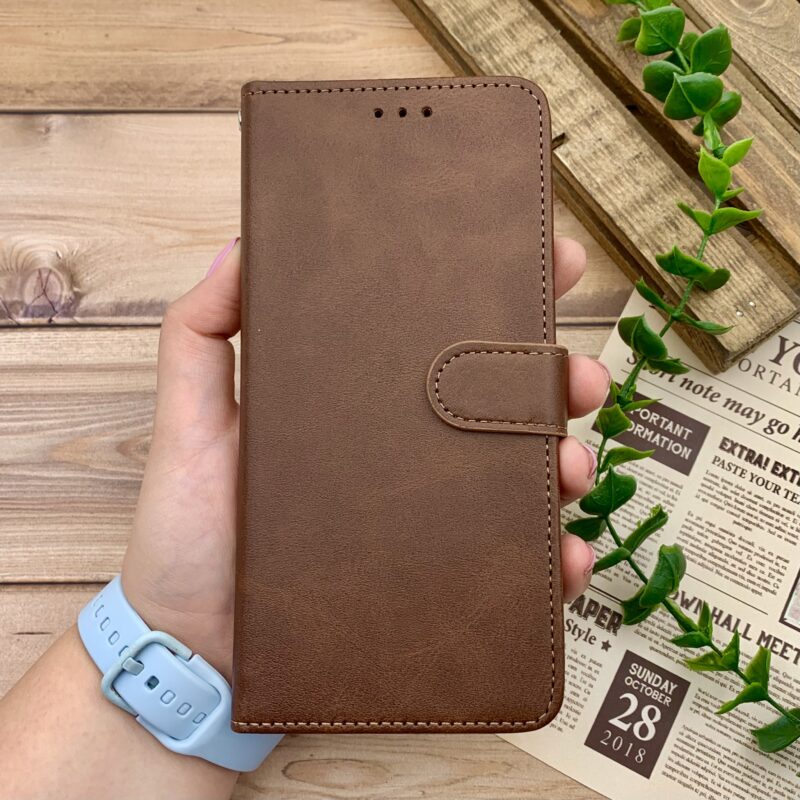 کیف گوشی Galaxy A73 سامسونگ چرم مگنتی جاکارتی بند آویز دار محافظ لنز دار قهوه ای کد 25138 - Image 2