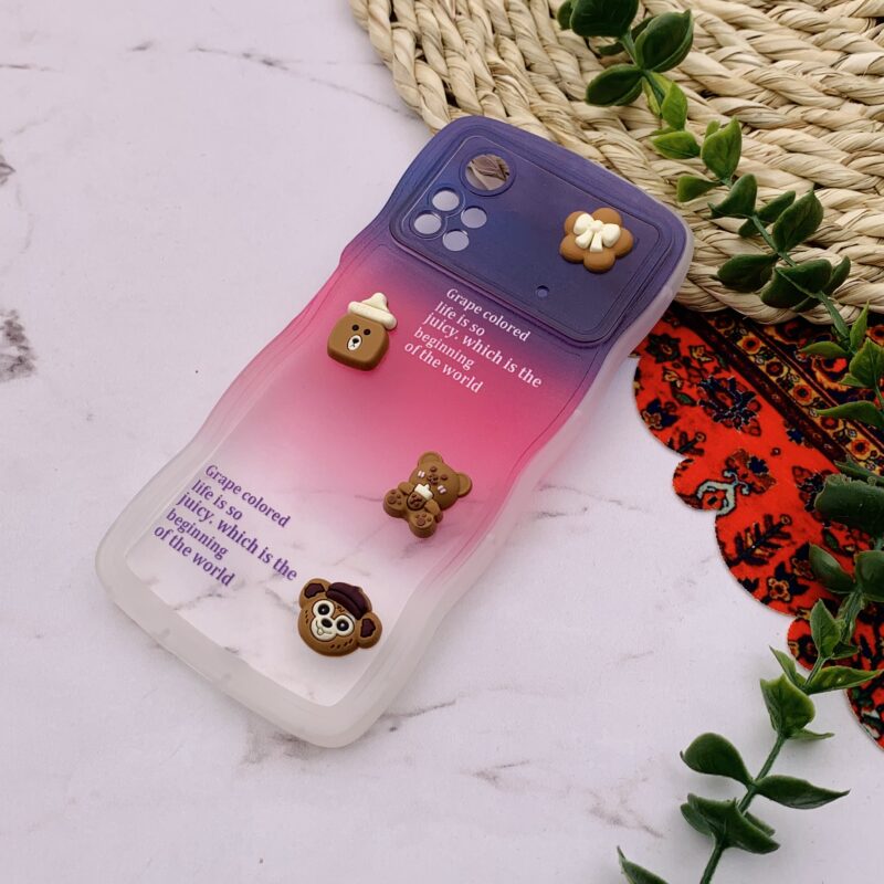 قاب گوشی Poco X4 Pro 5G شیائومی سیلیکونی عروسکی برجسته سه بعدی بالشتی محافظ لنز دار سرمه ای کد 26181 - Image 2