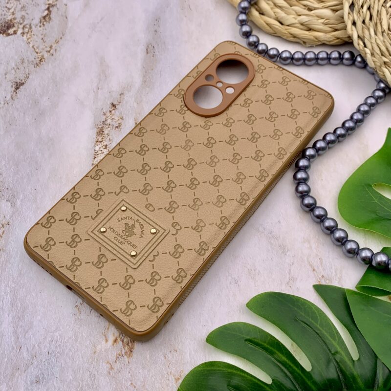 قاب گوشی Huawei Nova 9 SE هوآوی چرمی دور سیلیکونی لاکچری BARBARY محافظ لنز دار کرمی کد 27406 - Image 2