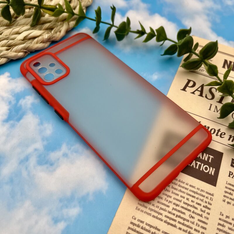 قاب گوشی Galaxy A51 سامسونگ دور سیلیکونی قرمز نیمه مات محافظ لنز دار کد 28773 - Image 2