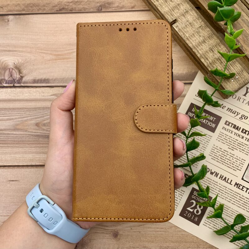 کیف گوشی Galaxy A55 سامسونگ چرم مگنتی جاکارتی بند آویز دار محافظ لنز دار عسلی کد 29969 - Image 3