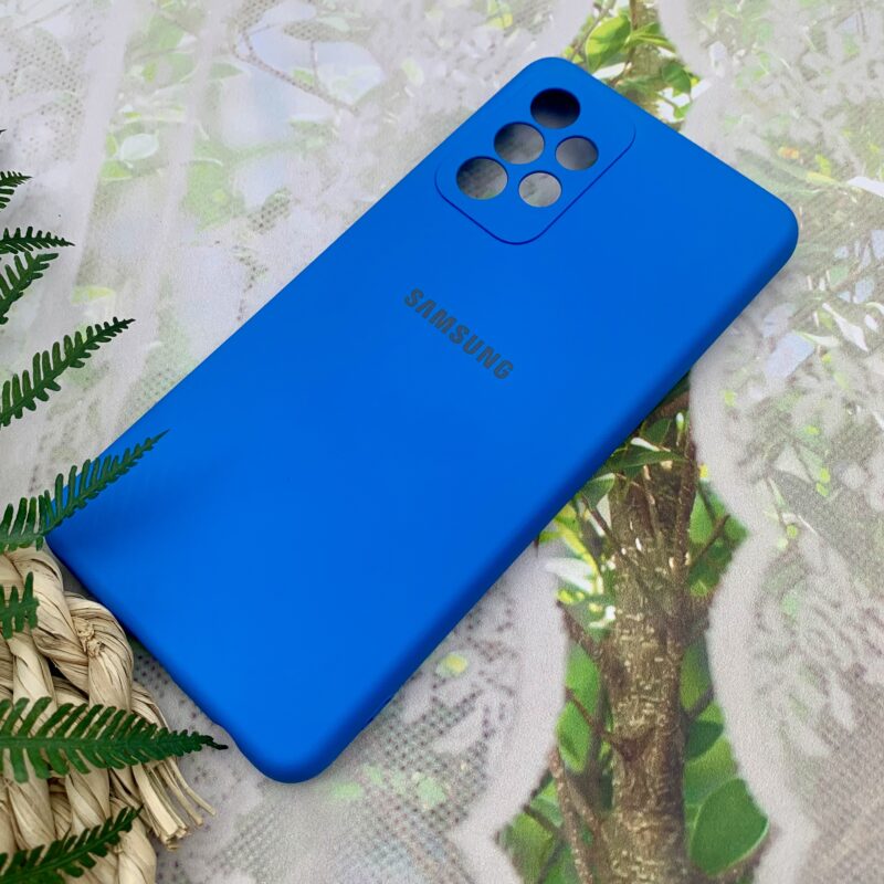 قاب گوشی Galaxy A52 / Galaxy A52S سامسونگ سیلیکونی های کپی طرح ساده آبی محافظ لنز دار کد 33077 - Image 2