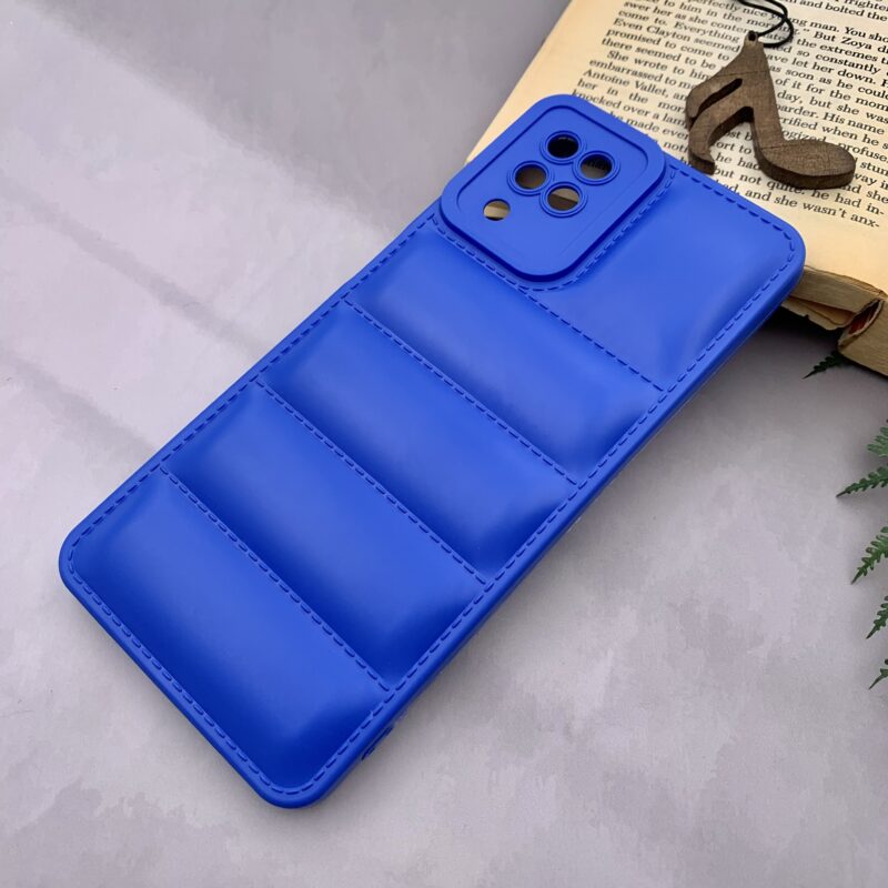 قاب گوشی Galaxy A12 / Galaxy M12 سامسونگ سیلیکونی پافری برجسته محافظ لنز دار آبی کد 38438 - Image 2