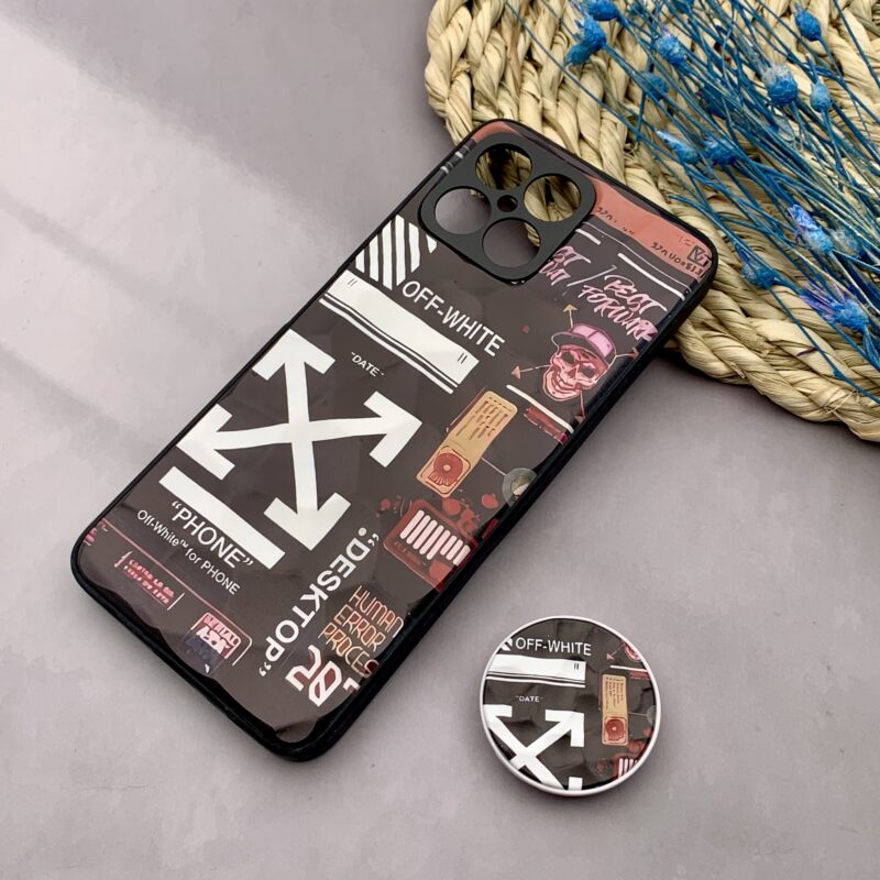 قاب گوشی Honor X8 4G آنر سه بعدی برجسته پاپ سوکت دار طرح Off White کد 39288 - Image 2