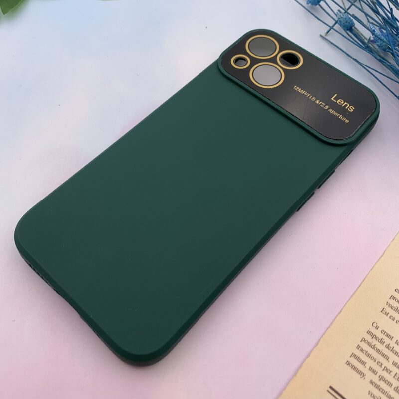 قاب گوشی iPhone 13 آیفون سیلیکونی Camera Lens اورجینال محافظ لنز دار شیشه ای سبز کد 43976 - Image 2