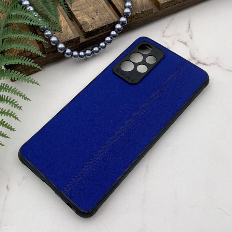 قاب گوشی Galaxy A52 / Galaxy A52S سامسونگ چرمی ایربگ دار طرح دوخت محافظ لنز دار آبی کد 44489 - Image 2