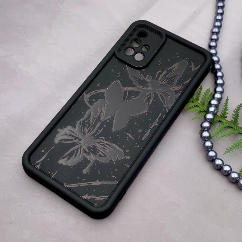 قاب گوشی Galaxy A51 سامسونگ سیلیکونی Solid Case اورجینال طرح نقاشی پروانه مشکی ضد ضربه محافظ لنز دار کد 46800 - Image 2