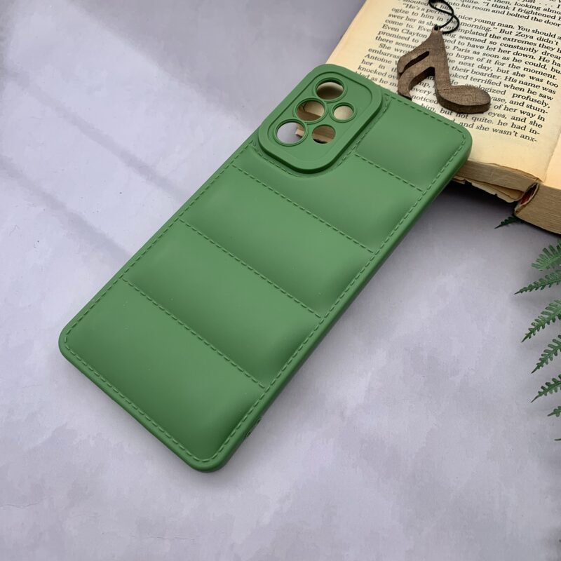 قاب گوشی Galaxy A73 سامسونگ سیلیکونی پافری برجسته محافظ لنز دار سبز کد 48622 - Image 2