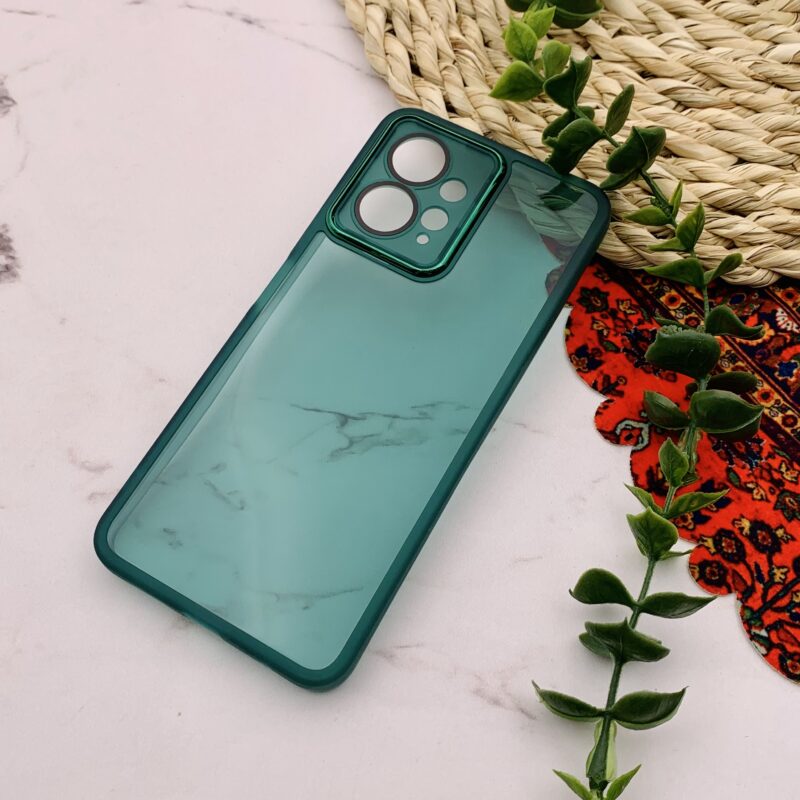 قاب گوشی Redmi Note 12 4G شیائومی ژله ای دور سیلیکونی متال شفاف محافظ لنزدار شیشه ای سبز کد 54000 - Image 2