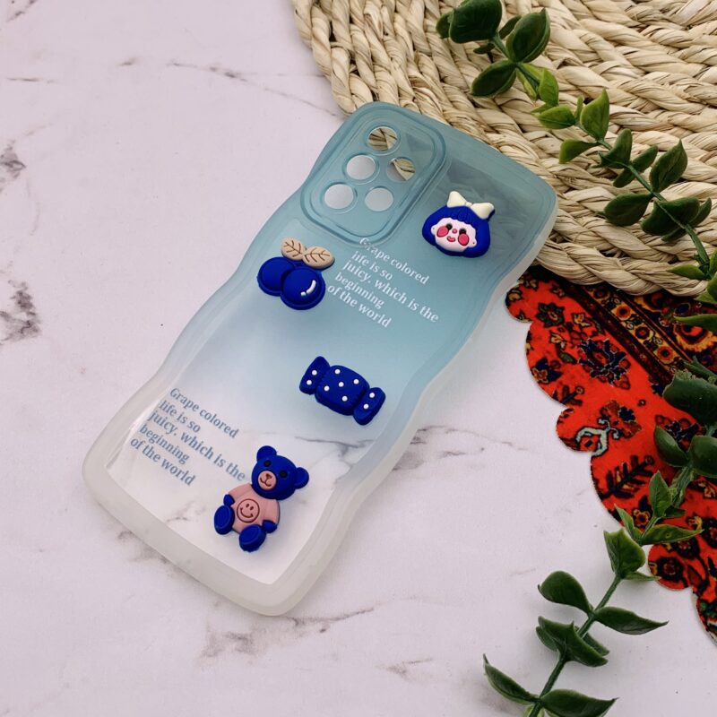 قاب گوشی Galaxy A73 سامسونگ سیلیکونی عروسکی برجسته سه بعدی بالشتی محافظ لنز دار سبز آبی کد 59010 - Image 2