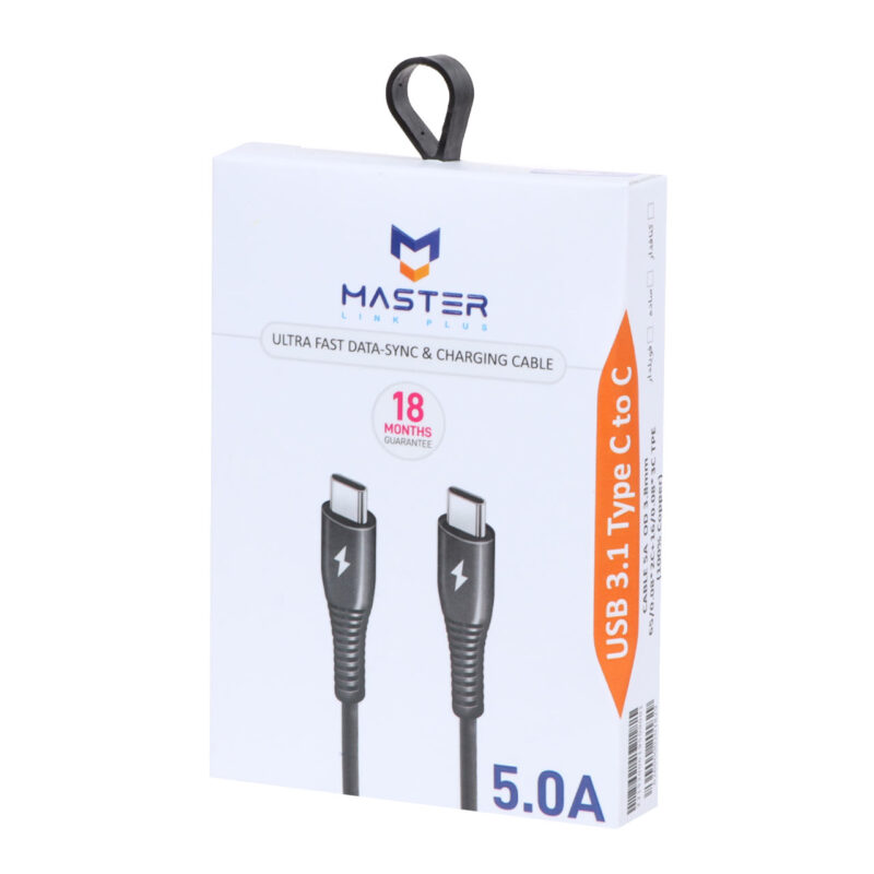 کابل شارژ فست Type-C to Type-C برند MASTER مدل ETM 002 مشکی کد 60728 - Image 2