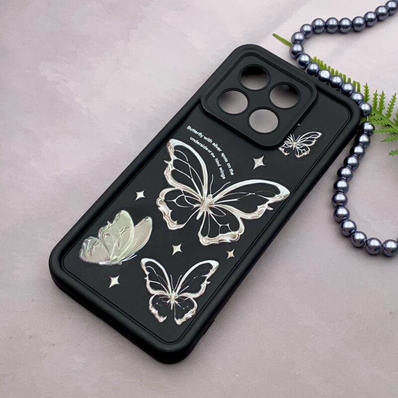قاب گوشی Poco X6 Pro / Redmi K70E شیائومی سیلیکونی Solid Case اورجینال طرح نقاشی پروانه رنگی ضد ضربه محافظ لنز دار کد 61326 - Image 2