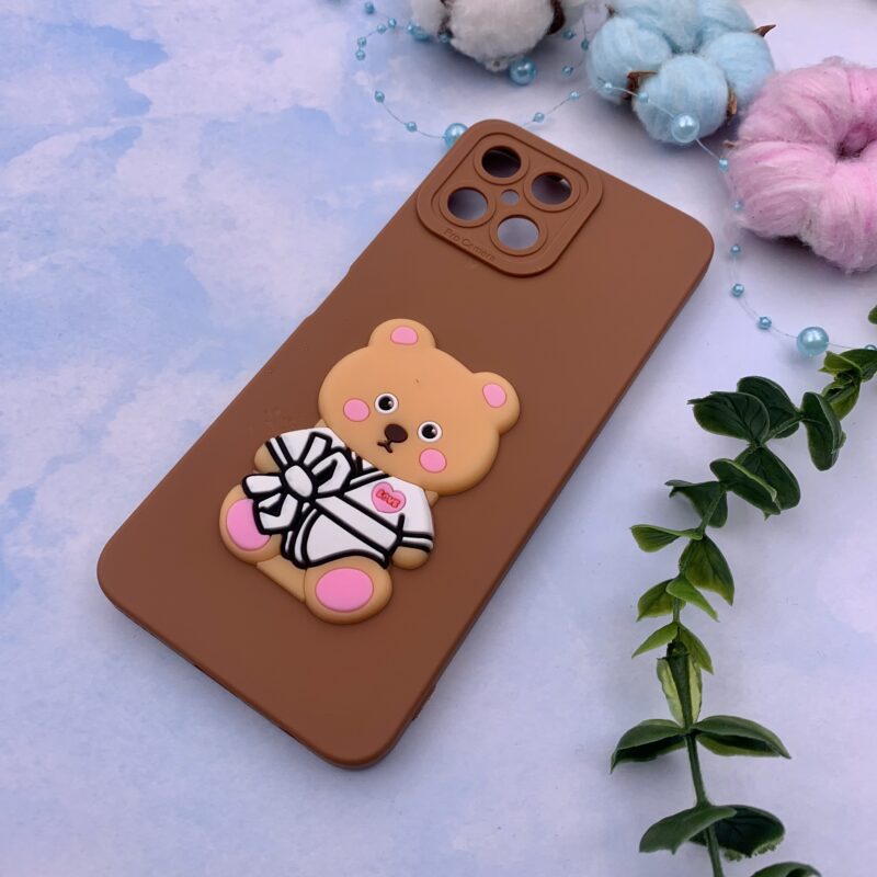 قاب گوشی Honor X8 4G آنر سیلیکونی عروسکی برجسته طرح تدی محافظ لنز دار کد 66086 - Image 2