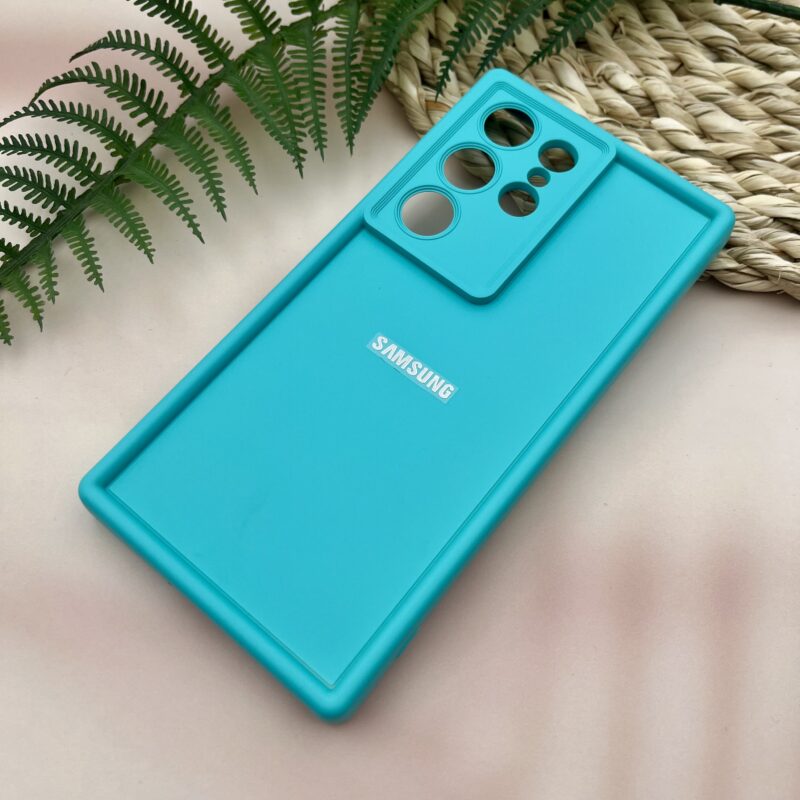 قاب گوشی Galaxy S24 Ultra سامسونگ سیلیکونی اورجینال Solid Case لوگو دار ضد ضربه محافظ لنز دار آبی کد 66821 - Image 2
