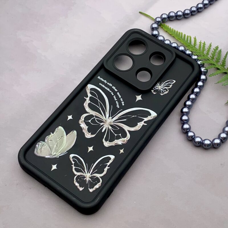 قاب گوشی Redmi Note 13 Pro 5G / Poco X6 شیائومی سیلیکونی Solid Case اورجینال طرح نقاشی پروانه رنگی ضد ضربه محافظ لنز دار کد 68249 - Image 2