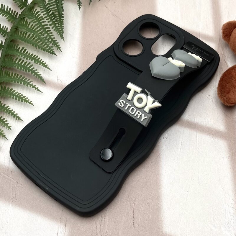 قاب گوشی Redmi 13C / Poco C65 شیائومی سیلیکونی دستبندی Fashion فینگر بند ضد ضربه محافظ لنز دار مشکی کد 68996 - Image 2