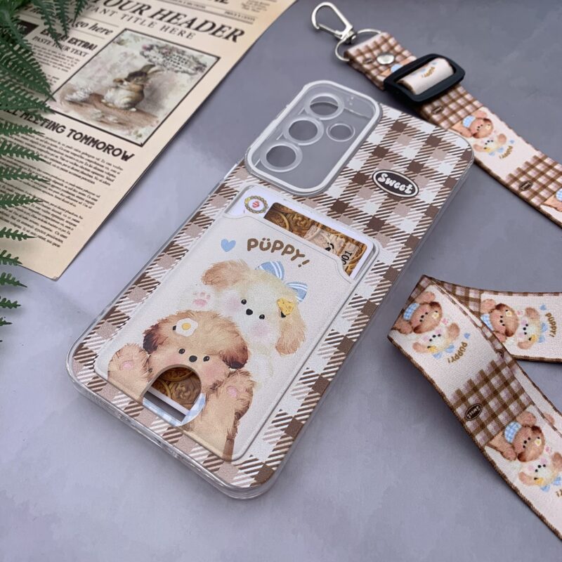 قاب گوشی Galaxy A35 سامسونگ ژله ای جاکارتی بند آویز دار گردنی ایربگ دار ضد ضربه Puppy Dog کد 70314 - Image 2