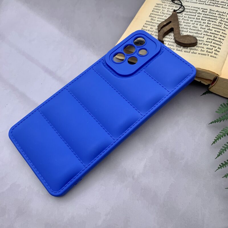 قاب گوشی Galaxy A73 سامسونگ سیلیکونی پافری برجسته محافظ لنز دار آبی کد 74046 - Image 2
