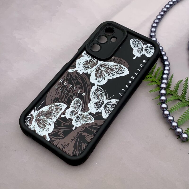 قاب گوشی Galaxy A14 سامسونگ سیلیکونی Solid Case اورجینال طرح نقاشی پروانه سفید ضد ضربه محافظ لنز دار کد 74997 - Image 2
