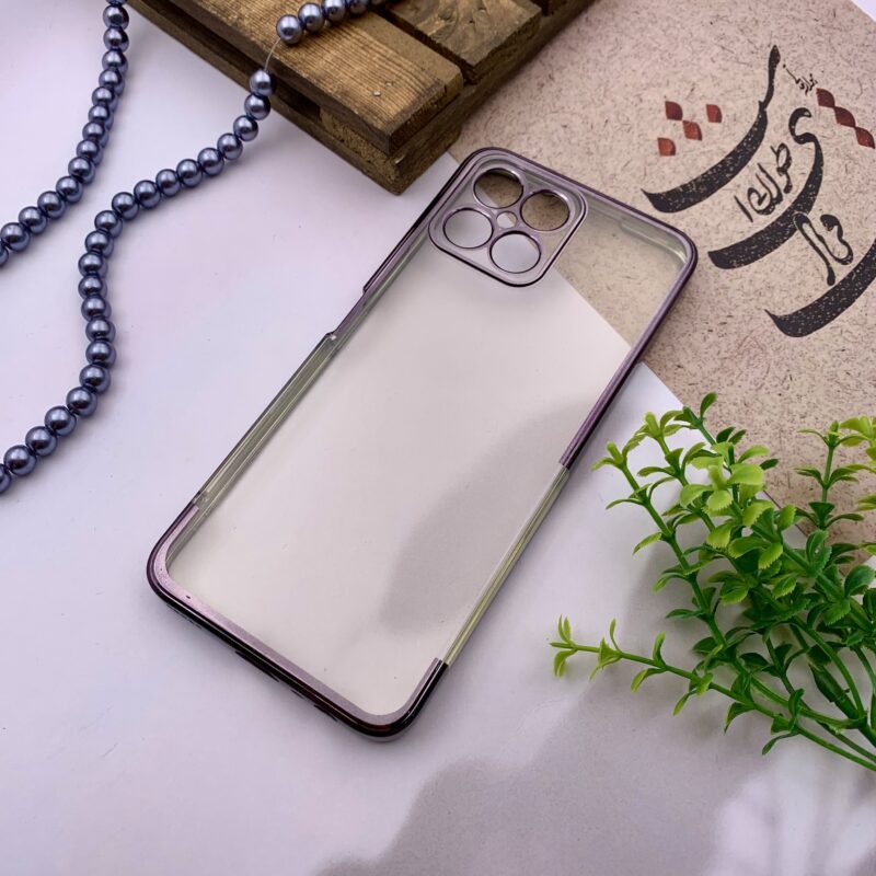 قاب گوشی Honor X8 4G آنر ژله ای الکتروپلیتینگ شفاف محافظ لنز دار مشکی کد 82488 - Image 2