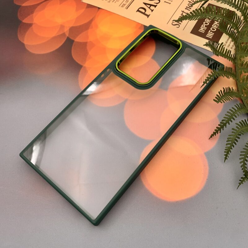 قاب گوشی Galaxy S23 Ultra سامسونگ New Skin اورجینال متال دور سیلیکونی شفاف سبز کد 87674 - Image 2