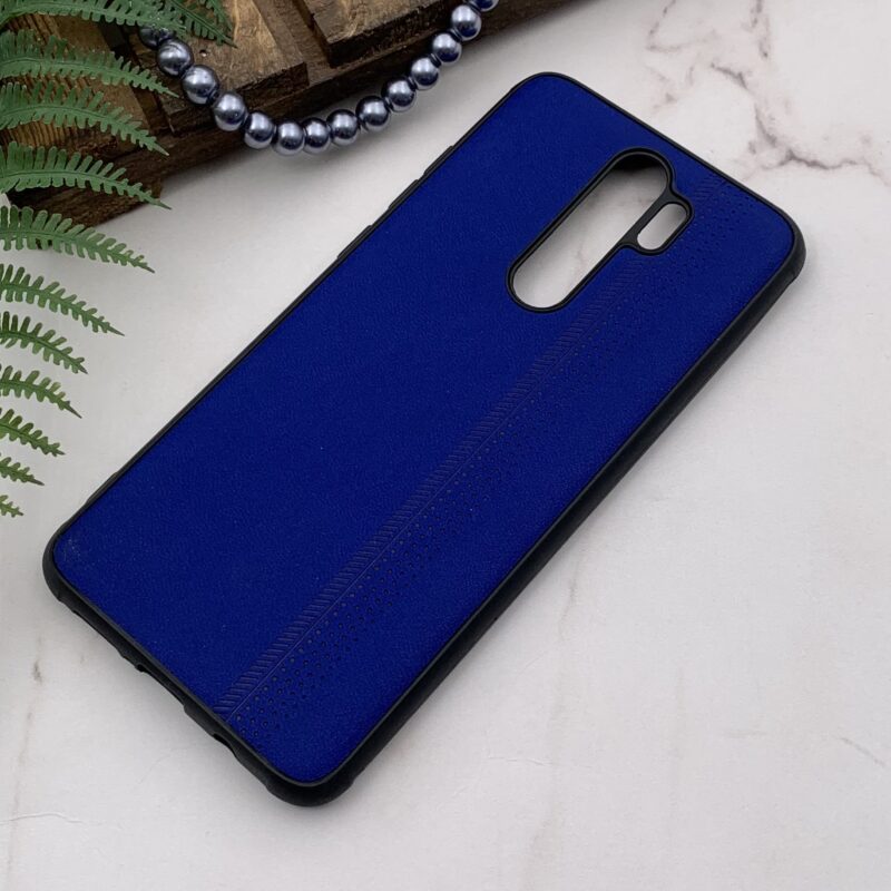قاب گوشی Redmi Note 8 Pro شیائومی چرمی ایربگ دار طرح دوخت محافظ لنز دار آبی کد 94596 - Image 2