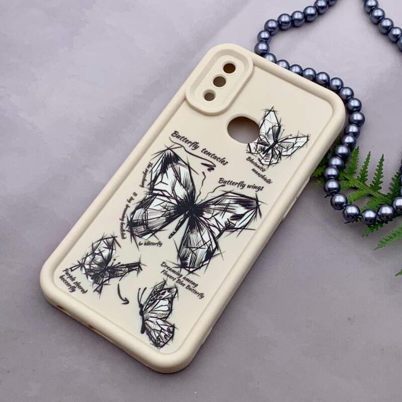 قاب گوشی Galaxy A10S سامسونگ سیلیکونی Solid Case اورجینال طرح نقاشی پروانه کرم ضد ضربه محافظ لنز دار کد 99250 - Image 2