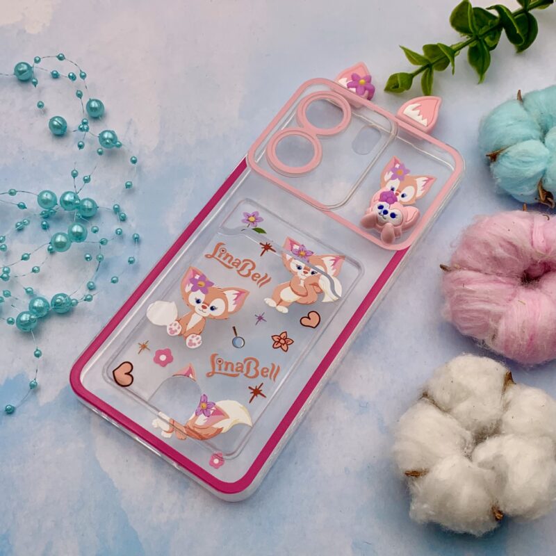 قاب گوشی Redmi 13C / Poco C65 شیائومی ژله ای عروسکی برجسته گوش دار جاکارتی روباه محافظ لنز دار کد 16214 - Image 2