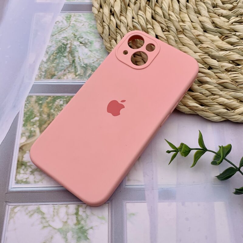 قاب گوشی iPhone 13 آیفون سیلیکونی پاک کنی اورجینال داخل پارچه ای محافظ لنز دار رنگ گلبهی کد 17622 - Image 2