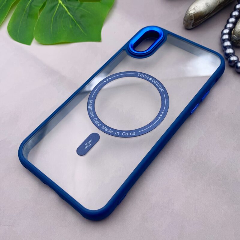 قاب گوشی iPhone X / iPhone XS آیفون شفاف MAGNETIC متال مگ سیف اورجینال سرمه ای کد 19950 - Image 2