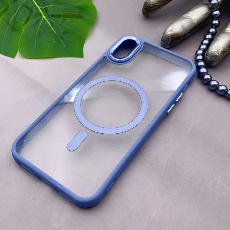 قاب گوشی iPhone X / iPhone XS آیفون شفاف MAGNETIC متال مگ سیف اورجینال آبی کد 19983 - Image 2