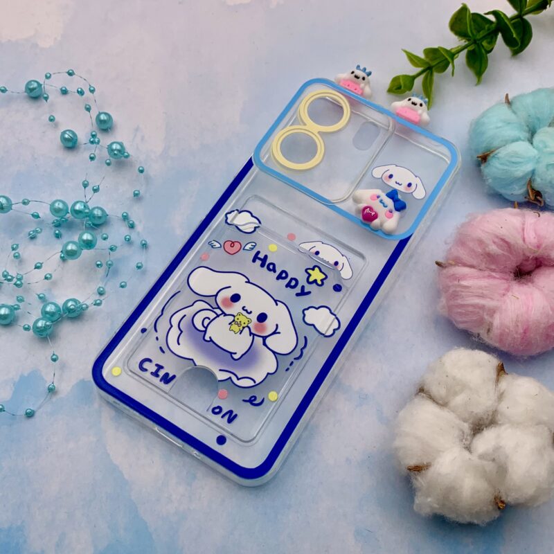 قاب گوشی Redmi 13C / Poco C65 شیائومی ژله ای عروسکی برجسته گوش دار جاکارتی Happy Day محافظ لنز دار کد 21756 - Image 2