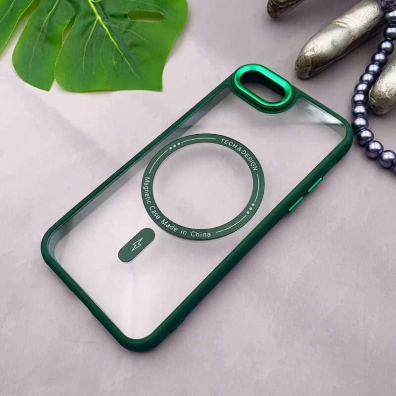 قاب گوشی iPhone 7 / iPhone 8 / iPhone SE 2020 / iPhone SE 2022 آیفون شفاف MAGNETIC متال مگ سیف اورجینال سبز کد 23143 - Image 2