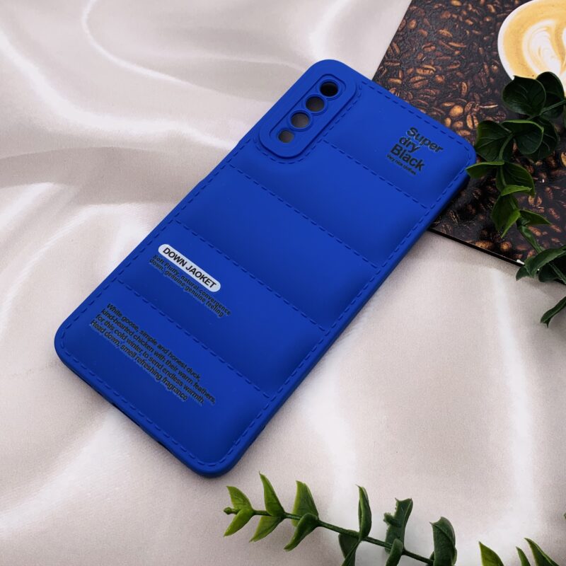 قاب گوشی (Galaxy A7 2018 (A750 سامسونگ سیلیکونی پافری برجسته DOWN JAOKET محافظ لنز دار آبی کد 27890 - Image 2
