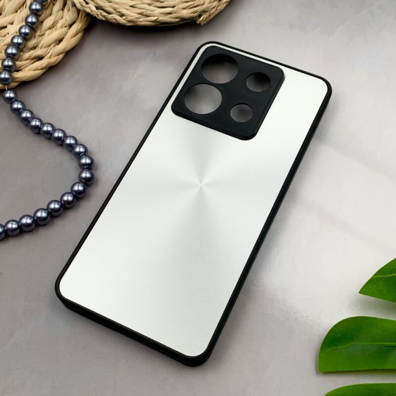 قاب گوشی Redmi Note 13 Pro 5G / Poco X6 شیائومی لیزری PVD دور سیلیکونی اسپرت محافظ لنز دار نقره ای کد 28110 - Image 2