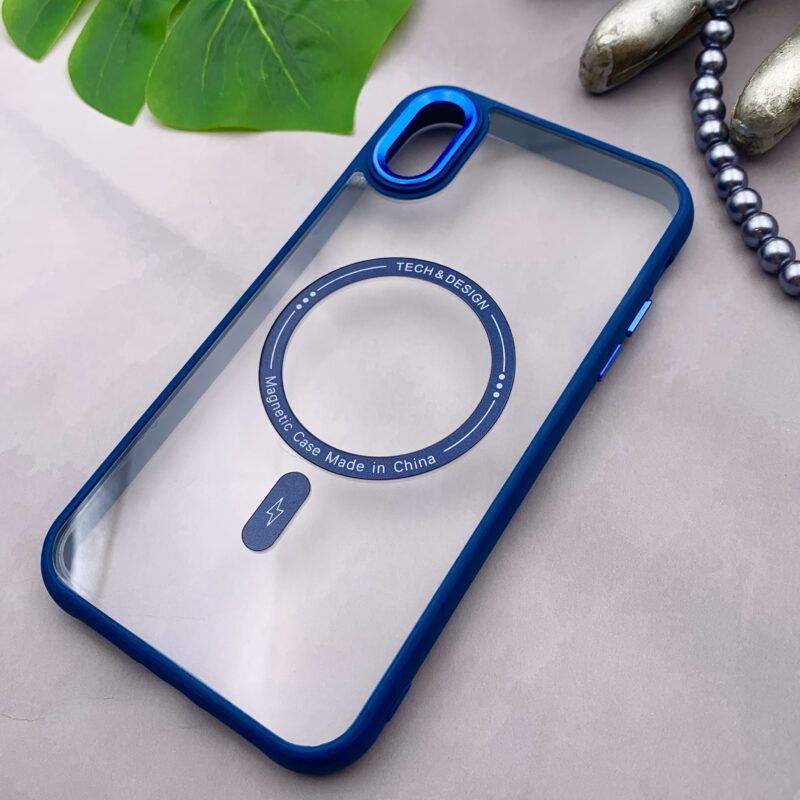 قاب گوشی iPhone XR آیفون شفاف MAGNETIC متال مگ سیف اورجینال سرمه ای کد 31873 - Image 2