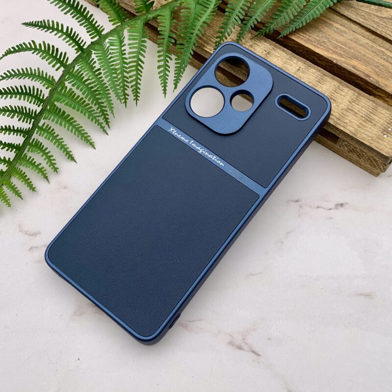 قاب گوشی Redmi Note 13 Pro Plus شیائومی پشت چرم دور سیلیکونی Extreme Imagination محافظ لنزدار سرمه ای کد 32575 - Image 2