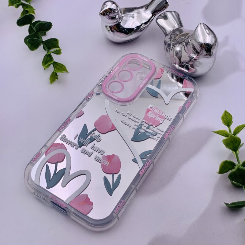 قاب گوشی Galaxy S23 FE سامسونگ آینه ای ایربگ دار ضد ضربه طرح گل محافظ لنزدار کد 38172 - Image 2
